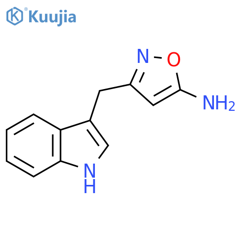 3-(1H-indol-3-yl)methyl-1,2-oxazol-5-amine structure
