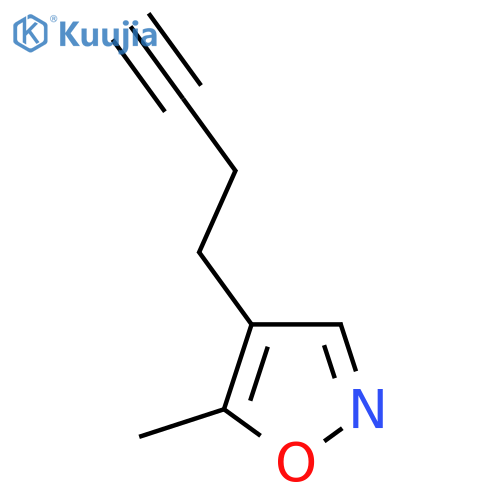 4-(but-3-yn-1-yl)-5-methyl-1,2-oxazole structure