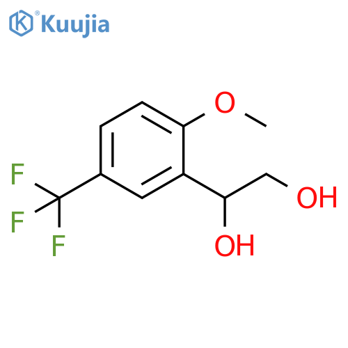 1-2-methoxy-5-(trifluoromethyl)phenylethane-1,2-diol structure