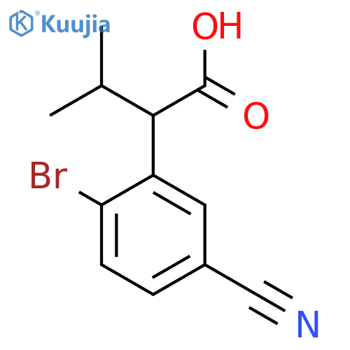 2-(2-bromo-5-cyanophenyl)-3-methylbutanoic acid structure