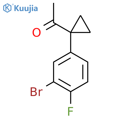1-1-(3-bromo-4-fluorophenyl)cyclopropylethan-1-one structure