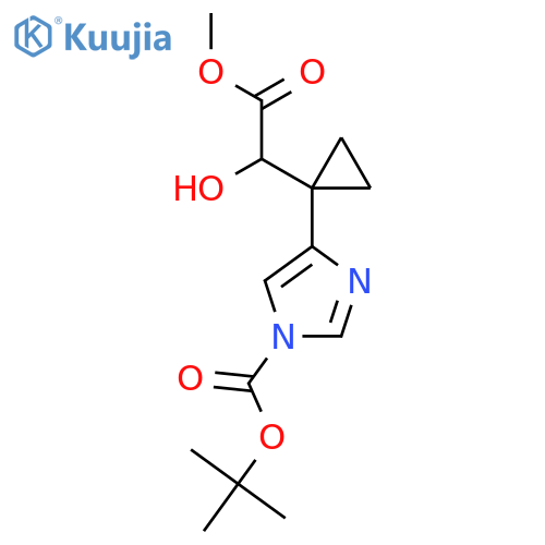 tert-butyl 4-1-(1-hydroxy-2-methoxy-2-oxoethyl)cyclopropyl-1H-imidazole-1-carboxylate structure