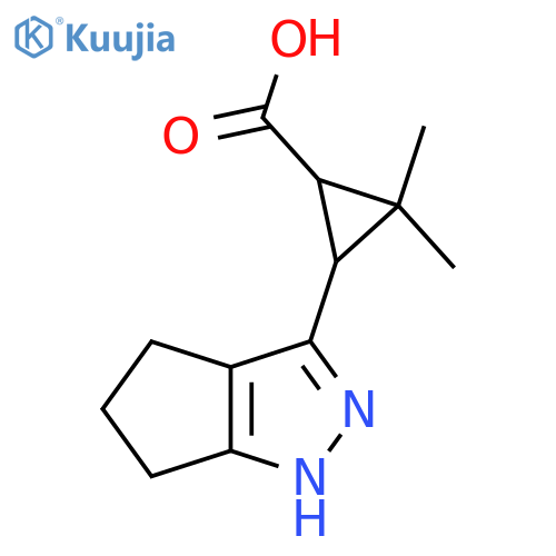 3-{1H,4H,5H,6H-cyclopentacpyrazol-3-yl}-2,2-dimethylcyclopropane-1-carboxylic acid structure