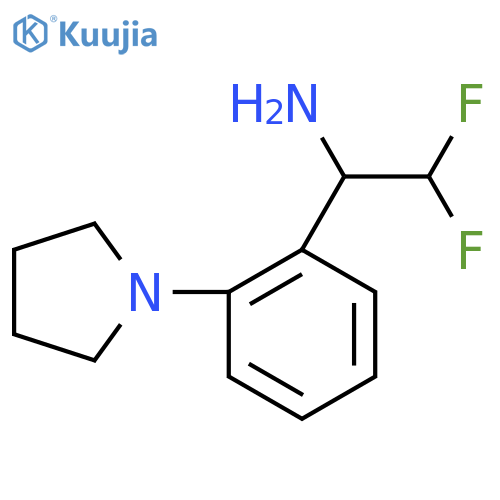 2,2-difluoro-1-2-(pyrrolidin-1-yl)phenylethan-1-amine structure