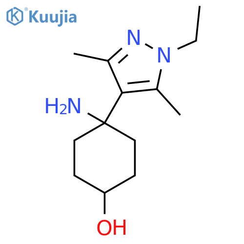 4-amino-4-(1-ethyl-3,5-dimethyl-1H-pyrazol-4-yl)cyclohexan-1-ol structure