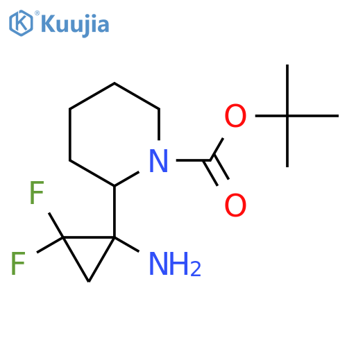 tert-butyl 2-(1-amino-2,2-difluorocyclopropyl)piperidine-1-carboxylate structure