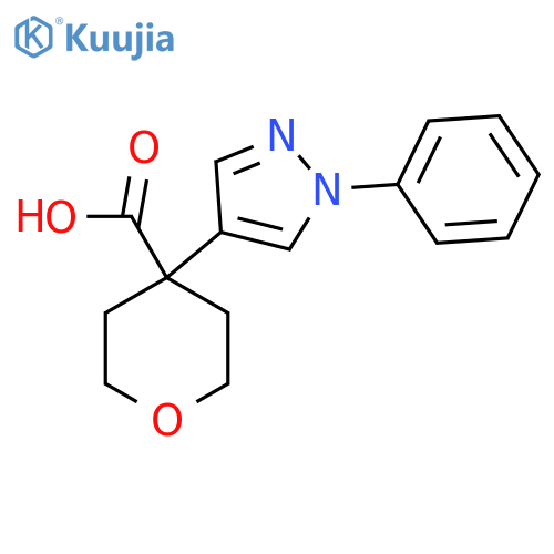 4-(1-phenyl-1H-pyrazol-4-yl)oxane-4-carboxylic acid structure