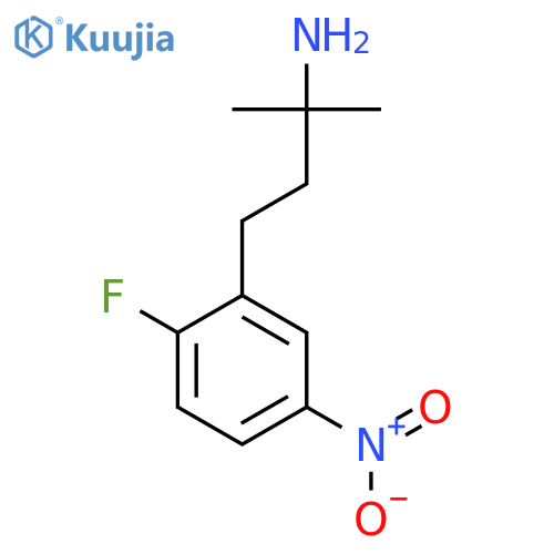 4-(2-fluoro-5-nitrophenyl)-2-methylbutan-2-amine structure