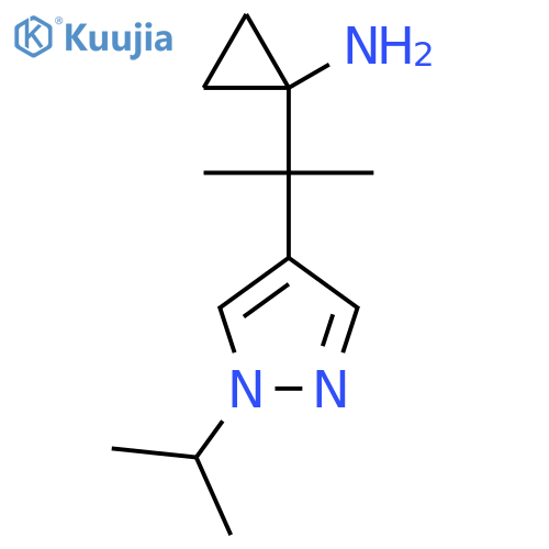 1-{2-1-(propan-2-yl)-1H-pyrazol-4-ylpropan-2-yl}cyclopropan-1-amine structure
