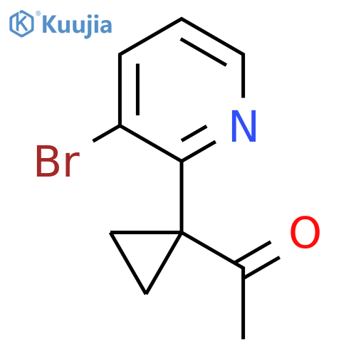 1-1-(3-bromopyridin-2-yl)cyclopropylethan-1-one structure