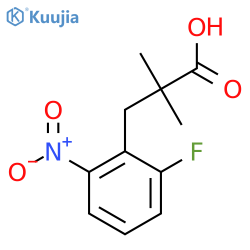 3-(2-fluoro-6-nitrophenyl)-2,2-dimethylpropanoic acid structure
