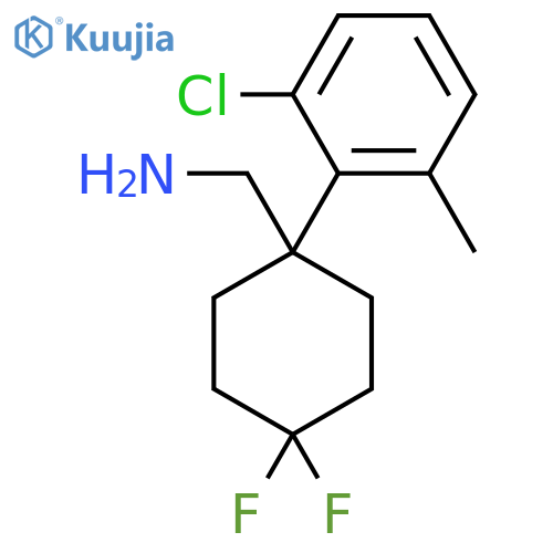 1-(2-chloro-6-methylphenyl)-4,4-difluorocyclohexylmethanamine structure