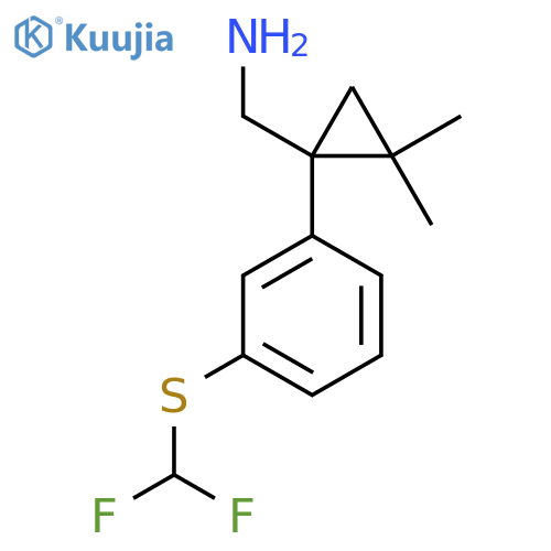 (1-{3-(difluoromethyl)sulfanylphenyl}-2,2-dimethylcyclopropyl)methanamine structure