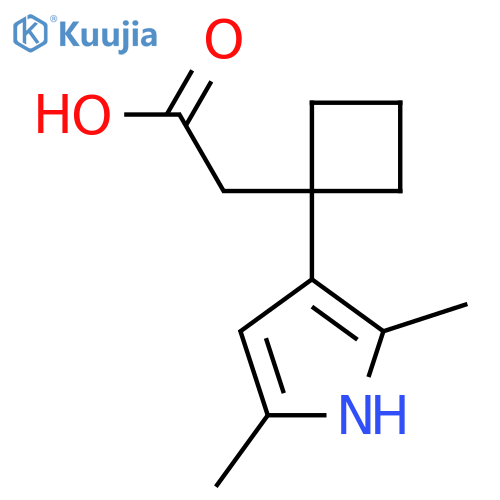 2-1-(2,5-dimethyl-1H-pyrrol-3-yl)cyclobutylacetic acid structure