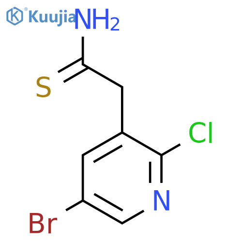 2-(5-bromo-2-chloropyridin-3-yl)ethanethioamide structure