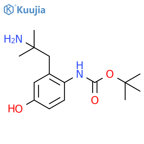 tert-butyl N-2-(2-amino-2-methylpropyl)-4-hydroxyphenylcarbamate structure