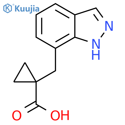 1-(1H-indazol-7-yl)methylcyclopropane-1-carboxylic acid structure