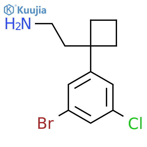 2-1-(3-bromo-5-chlorophenyl)cyclobutylethan-1-amine structure