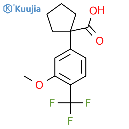 1-3-methoxy-4-(trifluoromethyl)phenylcyclopentane-1-carboxylic acid structure