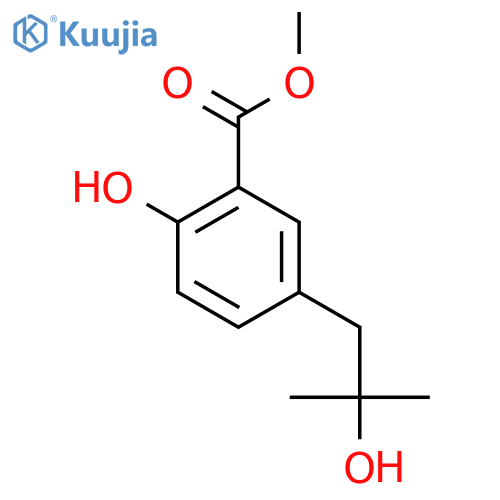 methyl 2-hydroxy-5-(2-hydroxy-2-methylpropyl)benzoate structure