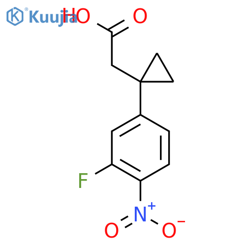 2-1-(3-fluoro-4-nitrophenyl)cyclopropylacetic acid structure