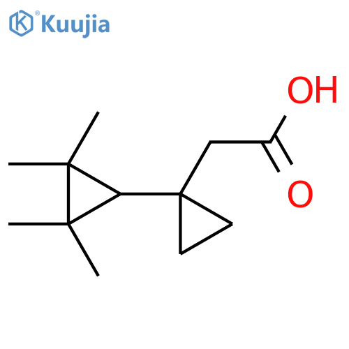 2-1-(2,2,3,3-tetramethylcyclopropyl)cyclopropylacetic acid structure