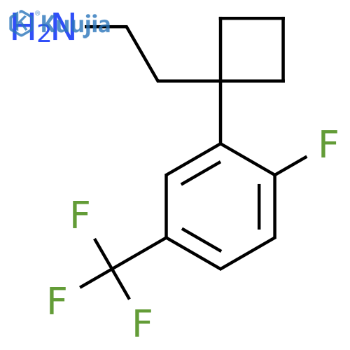 2-{1-2-fluoro-5-(trifluoromethyl)phenylcyclobutyl}ethan-1-amine structure