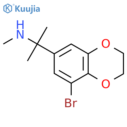 2-(8-bromo-2,3-dihydro-1,4-benzodioxin-6-yl)propan-2-yl(methyl)amine structure