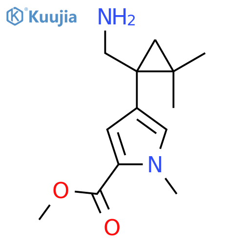 methyl 4-1-(aminomethyl)-2,2-dimethylcyclopropyl-1-methyl-1H-pyrrole-2-carboxylate structure