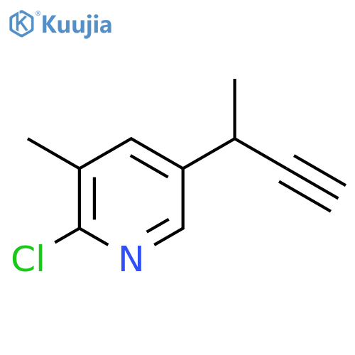 5-(but-3-yn-2-yl)-2-chloro-3-methylpyridine structure