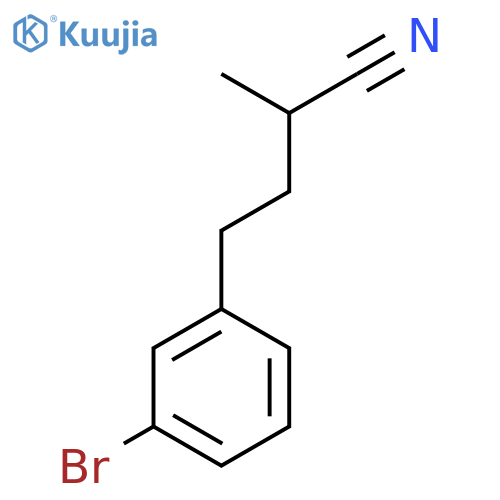4-(3-bromophenyl)-2-methylbutanenitrile structure