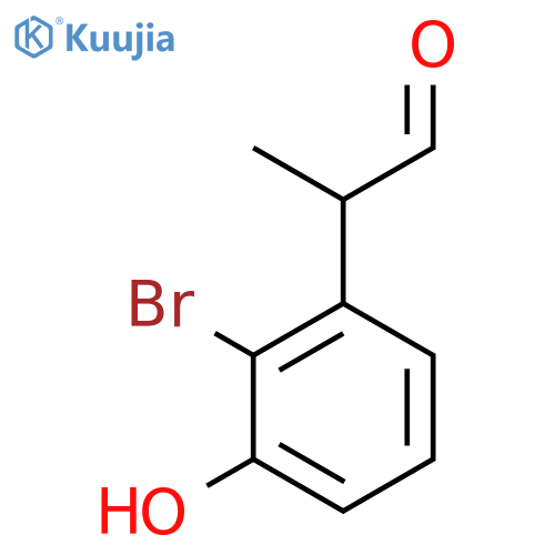 2-(2-bromo-3-hydroxyphenyl)propanal structure