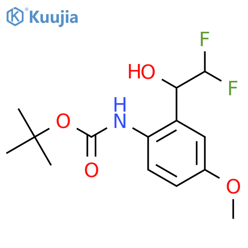 tert-butyl N-2-(2,2-difluoro-1-hydroxyethyl)-4-methoxyphenylcarbamate structure