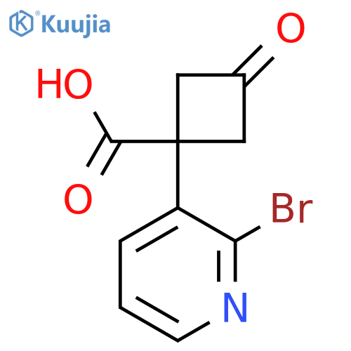 1-(2-bromopyridin-3-yl)-3-oxocyclobutane-1-carboxylic acid structure