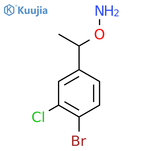 O-1-(4-bromo-3-chlorophenyl)ethylhydroxylamine structure