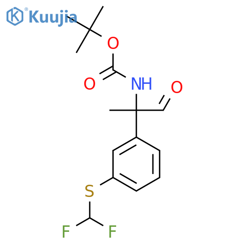 tert-butyl N-(2-{3-(difluoromethyl)sulfanylphenyl}-1-oxopropan-2-yl)carbamate structure