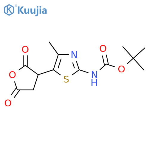 tert-butyl N-[5-(2,5-dioxooxolan-3-yl)-4-methyl-1,3-thiazol-2-yl]carbamate structure