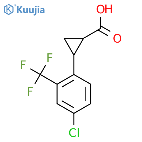 2-4-chloro-2-(trifluoromethyl)phenylcyclopropane-1-carboxylic acid structure