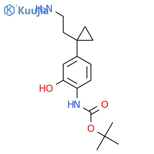 tert-butyl N-{4-1-(2-aminoethyl)cyclopropyl-2-hydroxyphenyl}carbamate structure