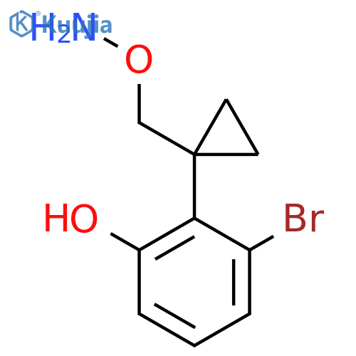 2-{1-(aminooxy)methylcyclopropyl}-3-bromophenol structure