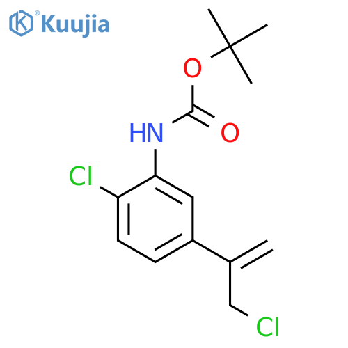 tert-butyl N-2-chloro-5-(3-chloroprop-1-en-2-yl)phenylcarbamate structure