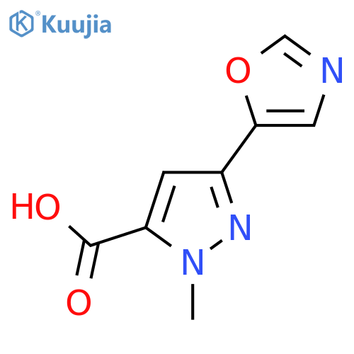 1-methyl-3-(1,3-oxazol-5-yl)-1H-pyrazole-5-carboxylic acid structure