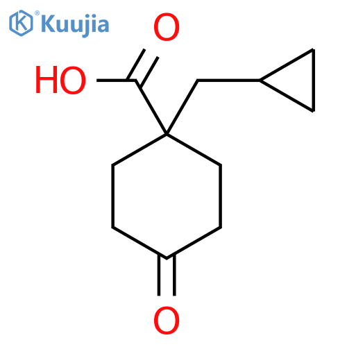 1-(cyclopropylmethyl)-4-oxocyclohexane-1-carboxylic acid structure