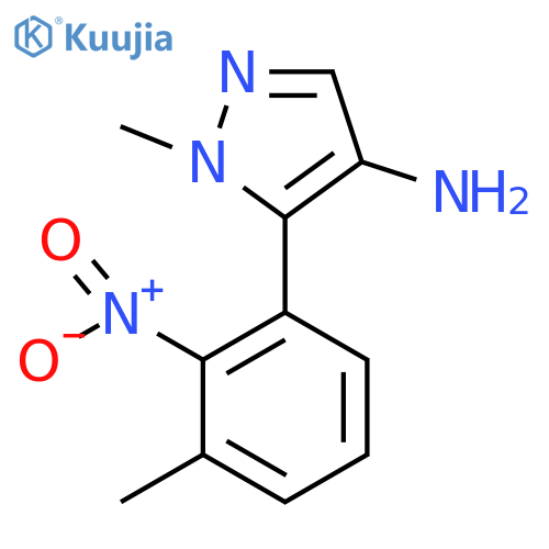 1-methyl-5-(3-methyl-2-nitrophenyl)-1H-pyrazol-4-amine structure