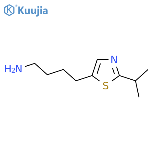 4-2-(propan-2-yl)-1,3-thiazol-5-ylbutan-1-amine structure