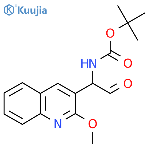 tert-butyl N-1-(2-methoxyquinolin-3-yl)-2-oxoethylcarbamate structure