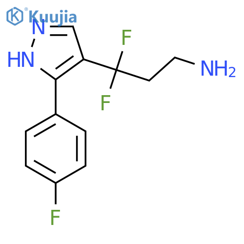 3,3-difluoro-3-3-(4-fluorophenyl)-1H-pyrazol-4-ylpropan-1-amine structure