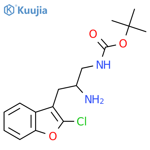 tert-butyl N-2-amino-3-(2-chloro-1-benzofuran-3-yl)propylcarbamate structure