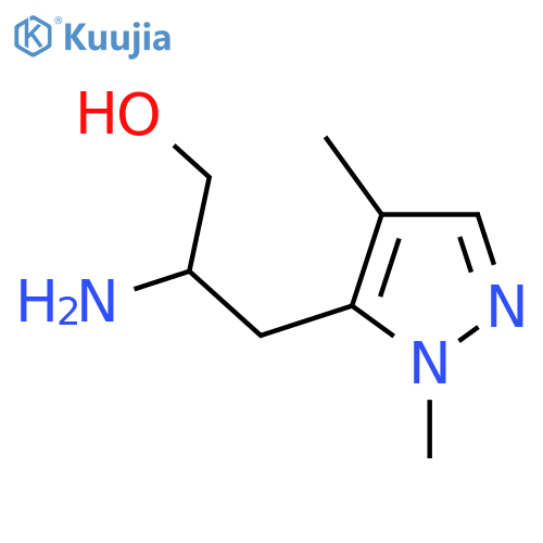 2-amino-3-(1,4-dimethyl-1H-pyrazol-5-yl)propan-1-ol structure