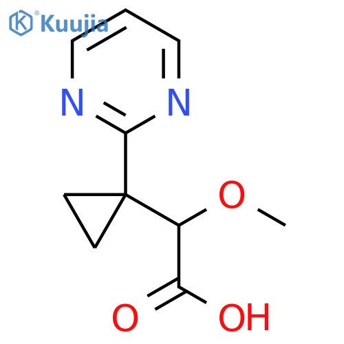 2-methoxy-2-1-(pyrimidin-2-yl)cyclopropylacetic acid structure